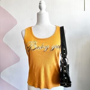 Vintage Rhinestone Sequin Tank Top, Y2K Glam Indie Sleaze‎ Retro Medium